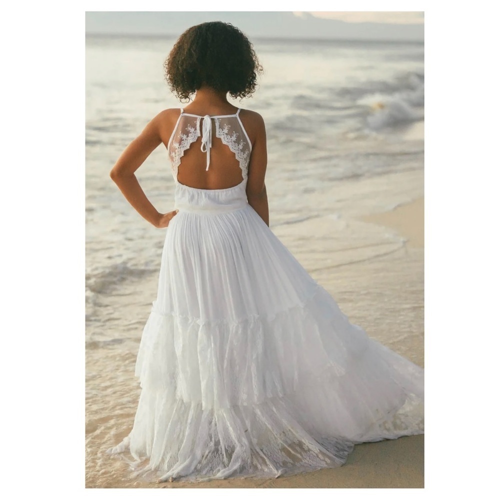 Joyfolie | Girl’s Boho Cottagecore Catrin Lace Ruffle Maxi Dress White | 14 - Picture 3 of 14